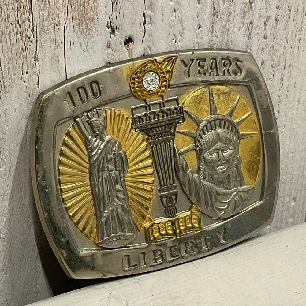 Sterling Treasury 100 Years Liberty Belt Buckle 1996 Statue of Liberty Patriotic